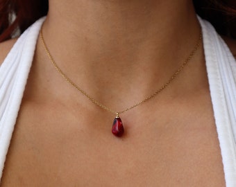 Tiny Pomegranate Seed Necklace, Aesthetic Fruit Jewelry, Summer Necklace for Her, Pomegranate Necklace, Dainty Jewelry, Fruit Necklace