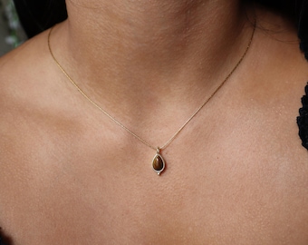 Dainty Tiger's Eye Necklace -Crystal Necklace - Gemstone Jewelry - Spiritual Jewelry - Christmas Gift - Natural Gemstone Necklace - Layering