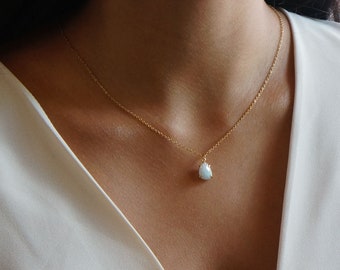 Dainty Amazonite Necklace Gold Charm Necklace Healing Crystal Jewelry Minimalist Jewelry Gold Necklace Gift for Her Bestfriend Gift