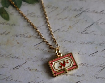 Enamel Love Letter Necklace, 18K Gold Plated Envelope Jewelry
