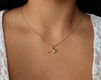 Tiny Gold Axe Pendant Necklace, Norse Jewelry