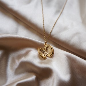 Tiny Oval Locket Necklace Vintage Inspired Necklace Locket Jewelry Victorian Locket Dainty Necklace Gold Locket Necklace Gift for Her image 2