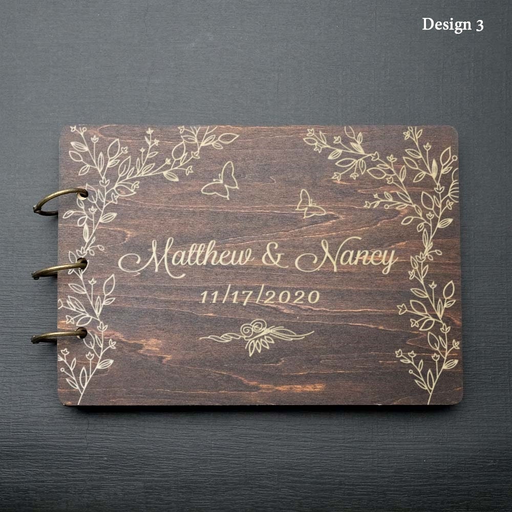 Personalized Wood Wedding Guest Book Wood Custom Engraved - Etsy