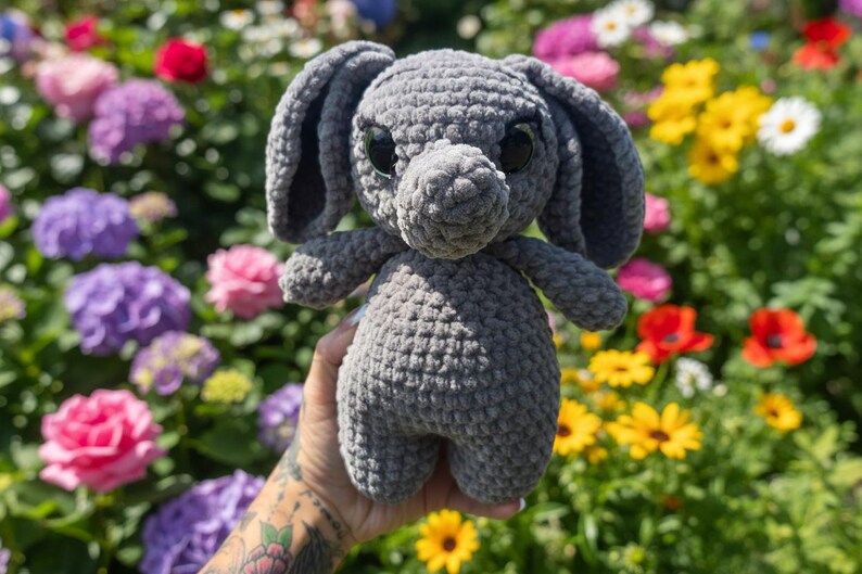 Low Sew Elephant Crochet Pattern, Amigurumi Plushie (digital PDF) - Etsy