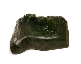 British Columbian Jade Frog Sculpture