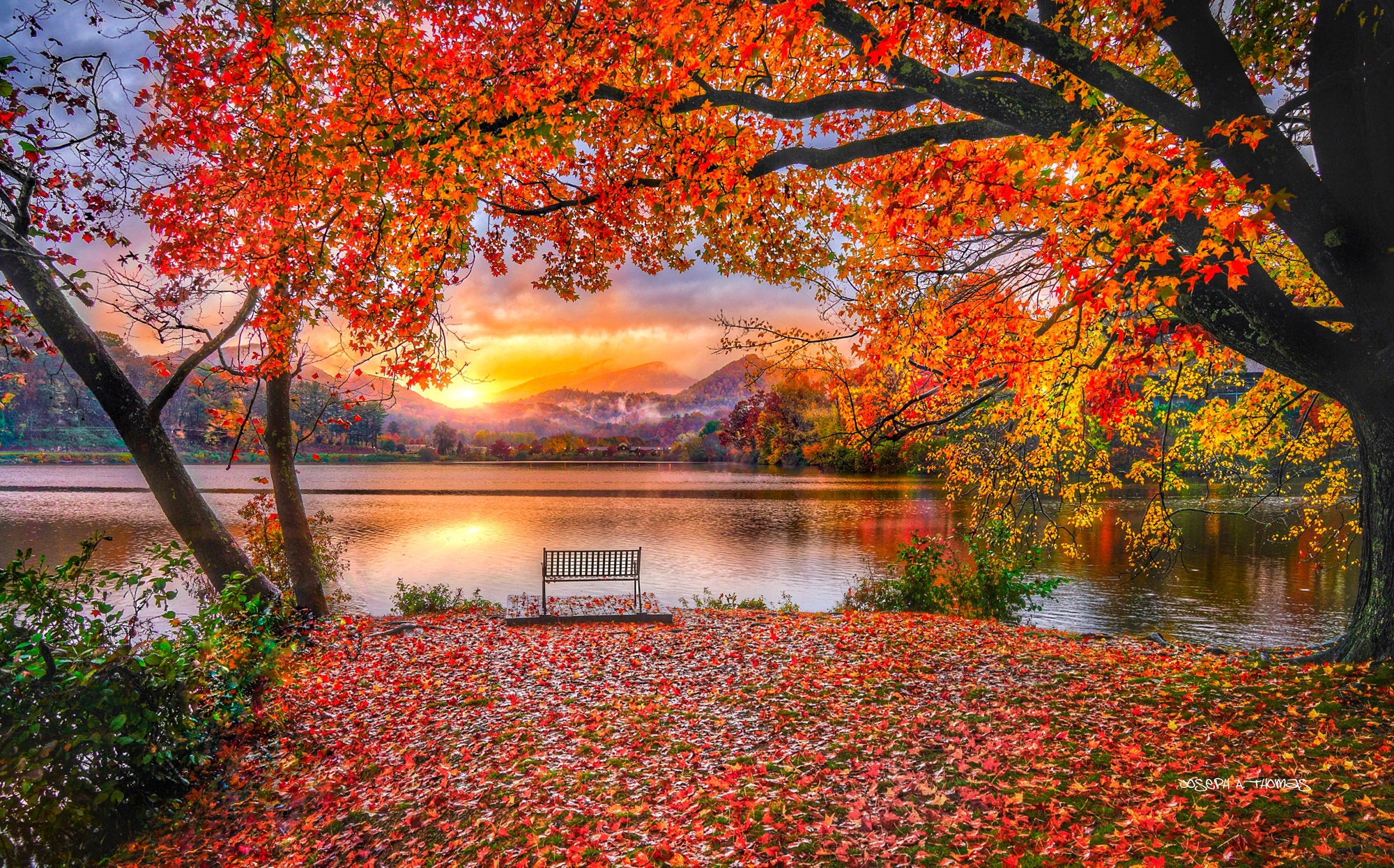 Lake Junaluska Fall 18x24 Paper Print | Etsy