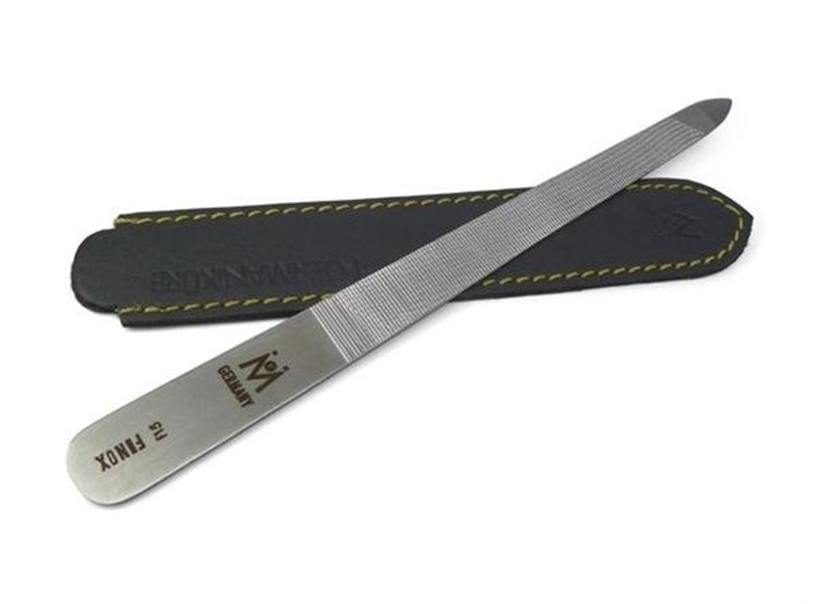 GERMANIKURE Triple Cut Metal Nail File in Leather Case Made Etsy