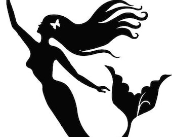 Mermaid Silouette 2 - SVG  and PNG Files