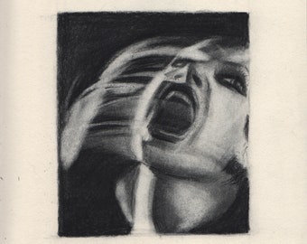 Vampire charcoal portrait on paper 4/10