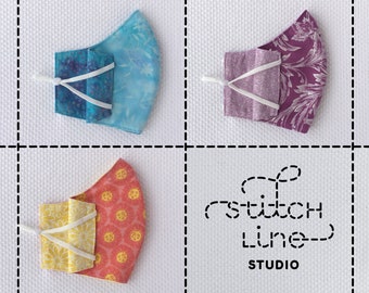 Adult, Fog Resistant, Reversible, Face mask, 100% cotton, 2 Layer, Nose wire, Adjustable ear straps