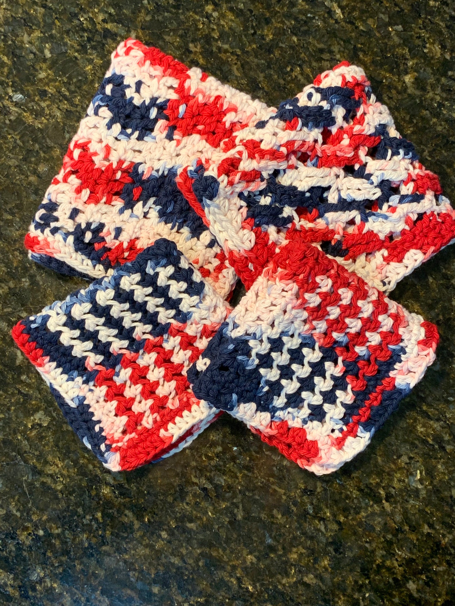 Dishcloth Crocheted of 100 Cotton yarn. Set of 4. Etsy