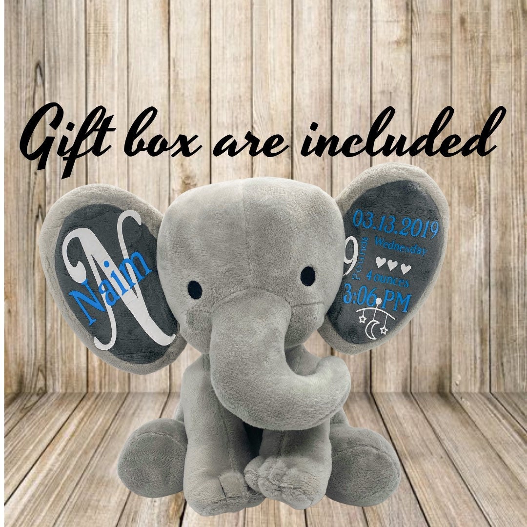 Elephant Birth Announcement/ Baby Boy Birth Announcement/ Etsy