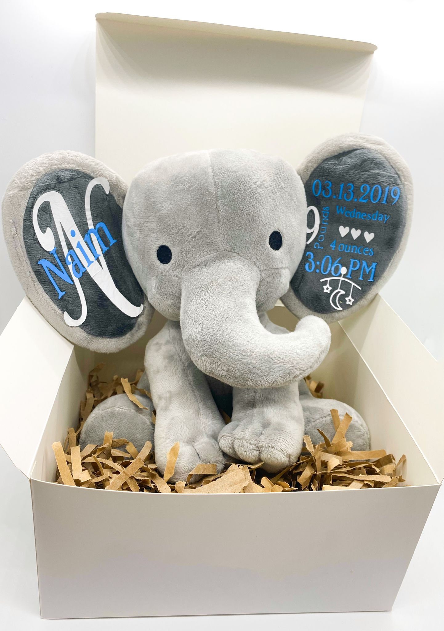 Elephant Birth Announcement/ Baby Boy Birth Announcement/ Etsy