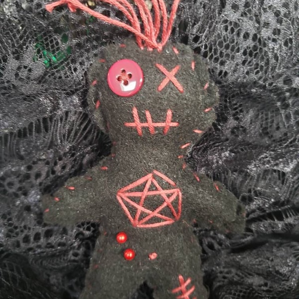Witch's Protection Poppet Voodoo Doll | pentagram | Nyx | karma misfortune | magic spell | reverse hex | Salem witch coven | wicca pagan