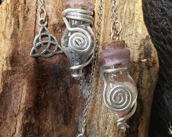 Pendulum Divination Dowsing | prediction protection | Moon Goddess Hecate | witch wiccan pagan | altar spell casting | triquetra witch salt