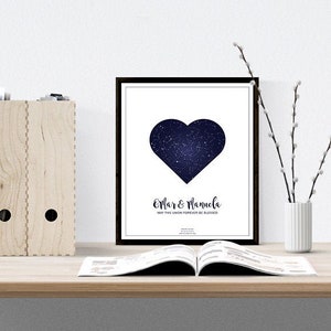 Mapa del cielo ideal para regalos de boda, aniversarios, cumpleaños, San Valentín, Bienvenida de la casa y cualquier ocasión especial!
