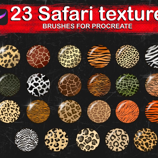 Safari Glitter Brush Texture For Procreate, Safari Brush, Zebra Brushes, Giraffe Glitter, Leopard Texture, Instant Download, Furry Texture