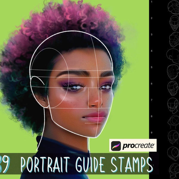 Procreate Portrait Guide Stempel | Procreate Portrait Pinsel | Procreate Pinsel | Procreate Stempel | Procreate Kopfstempel | Procreate Anleitung