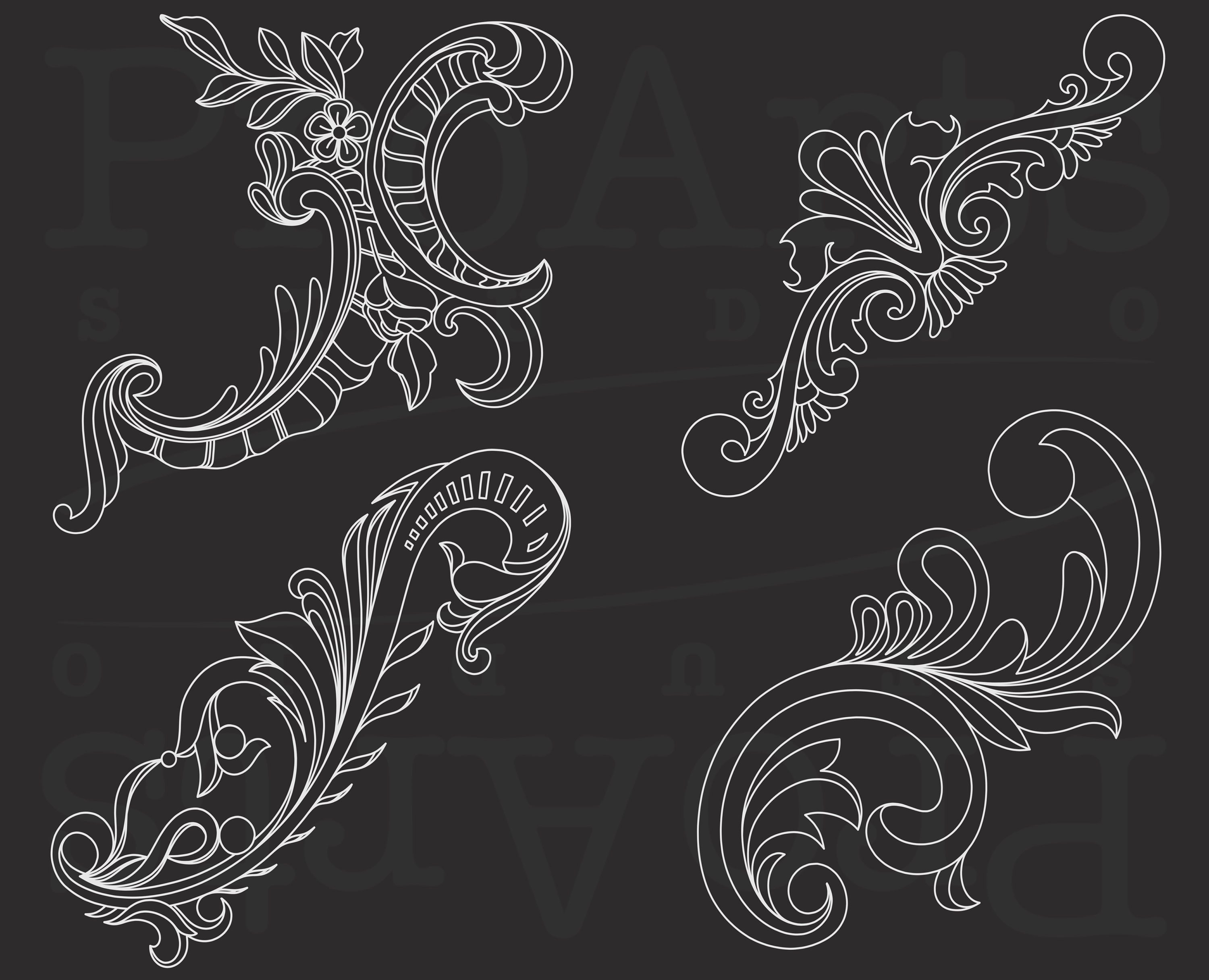 Filigree Procreate Brushset Stamp Brushes Filigree Brushes Etsy