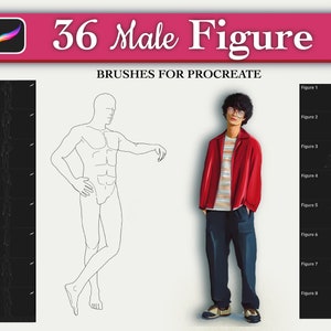 Procreate Figure Guide Stamps | Model Form Stamps Set | Human Form Drawing Guide Procreate Stamps | Commercial Use l Fashion Model Stamp