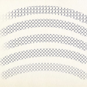 May include: A white background with four black chain link fences, each with a slightly different opacity, creating a fading effect from top to bottom.