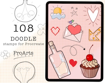 Doodle Stamp Brushes, Procreate Stamp Pack, Doodle Brush Stamps Procreate, Abstract Stamps Brushes Procreate, Procreate Brush Stamp, iPad