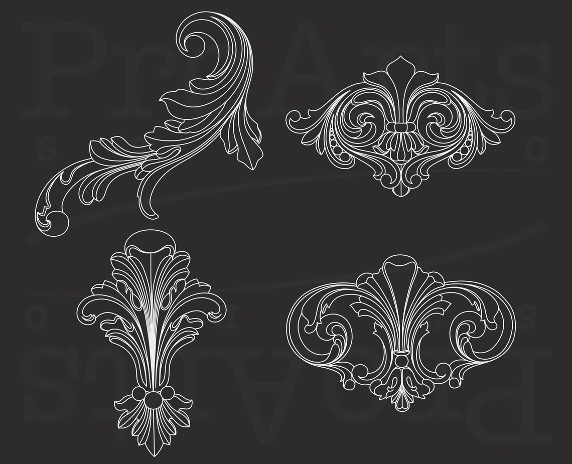 Filigree Procreate Brushset Stamp Brushes Filigree Brushes Etsy