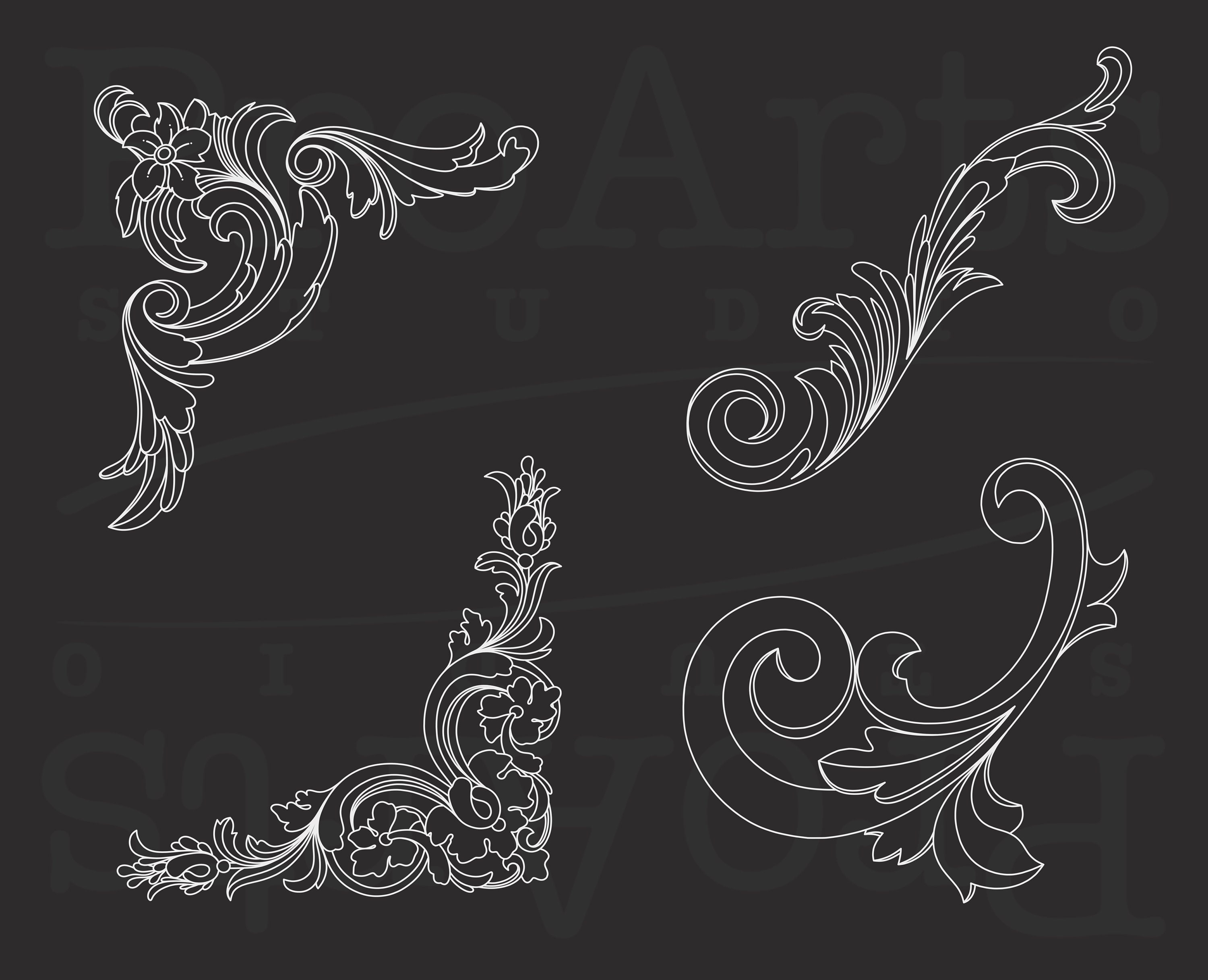 Filigree Procreate Brushset Stamp Brushes Filigree Brushes Etsy