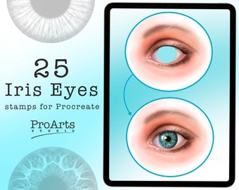 Procreate brushes, procreate iris brushes, procreate iris stamps, eye brushes, Graphic Tattoo Tool.