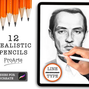 Procreate Brushes - High quality, realistic traditional pencil brushes, real art pencils for iPad iPad Pro.
