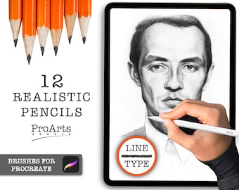 Procreate Brushes - High quality, realistic traditional pencil brushes, real art pencils for iPad iPad Pro.