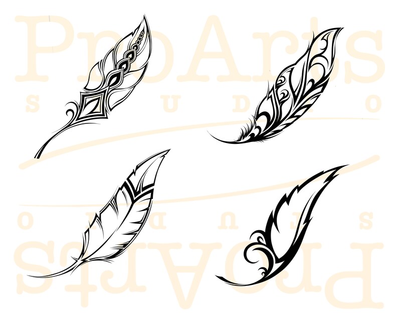 Feathers Stencil Tattoo Procreate Stamps New Procreate | Etsy