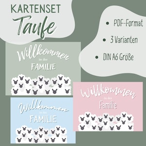 JW 3er Karten Set - Geschenk Taufe