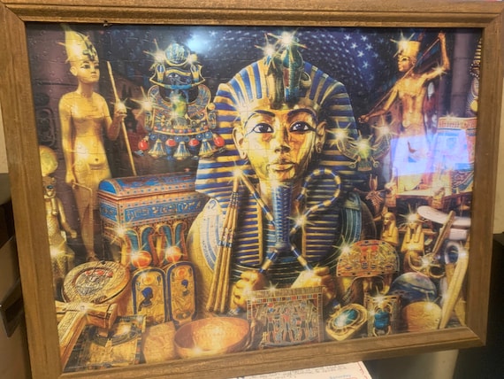 Arte hecho a mano King Tut puzzle 1000 piezas puzzle ensamblado enmarcado  en un marco de madera hermosa pieza de trabajo -  México