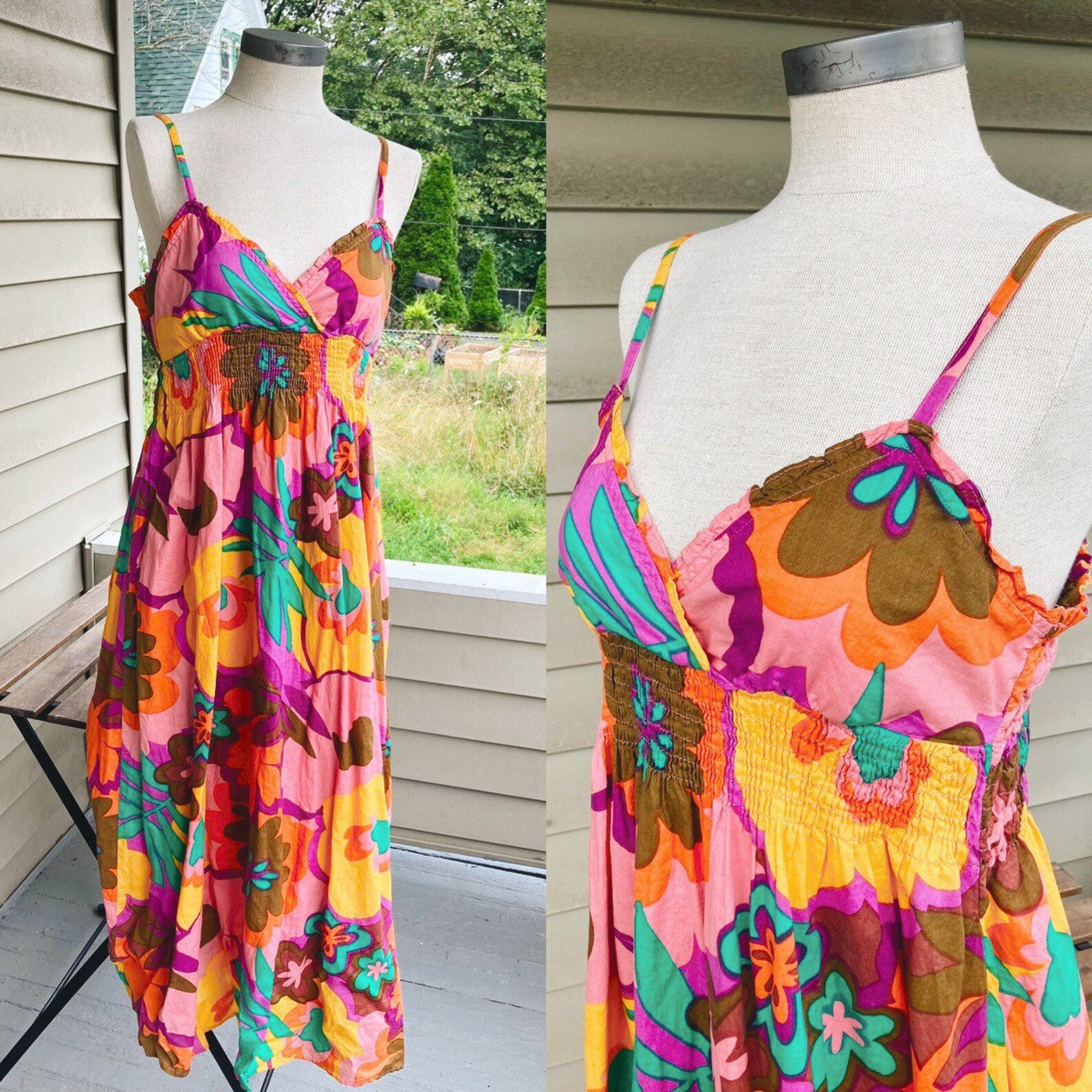Y2K Coconut girl colorful floral maxi dress Etsy