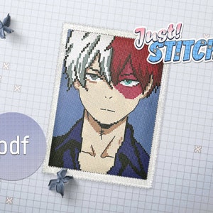 Anime cross stitch pattern | Small pdf embroidery pattern | Beginner cross stitch embroidery
