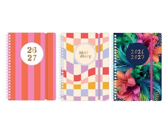 2026-2027 A5 Wiro Academic Diary Day A Page Mid Year Hardback Planner Student