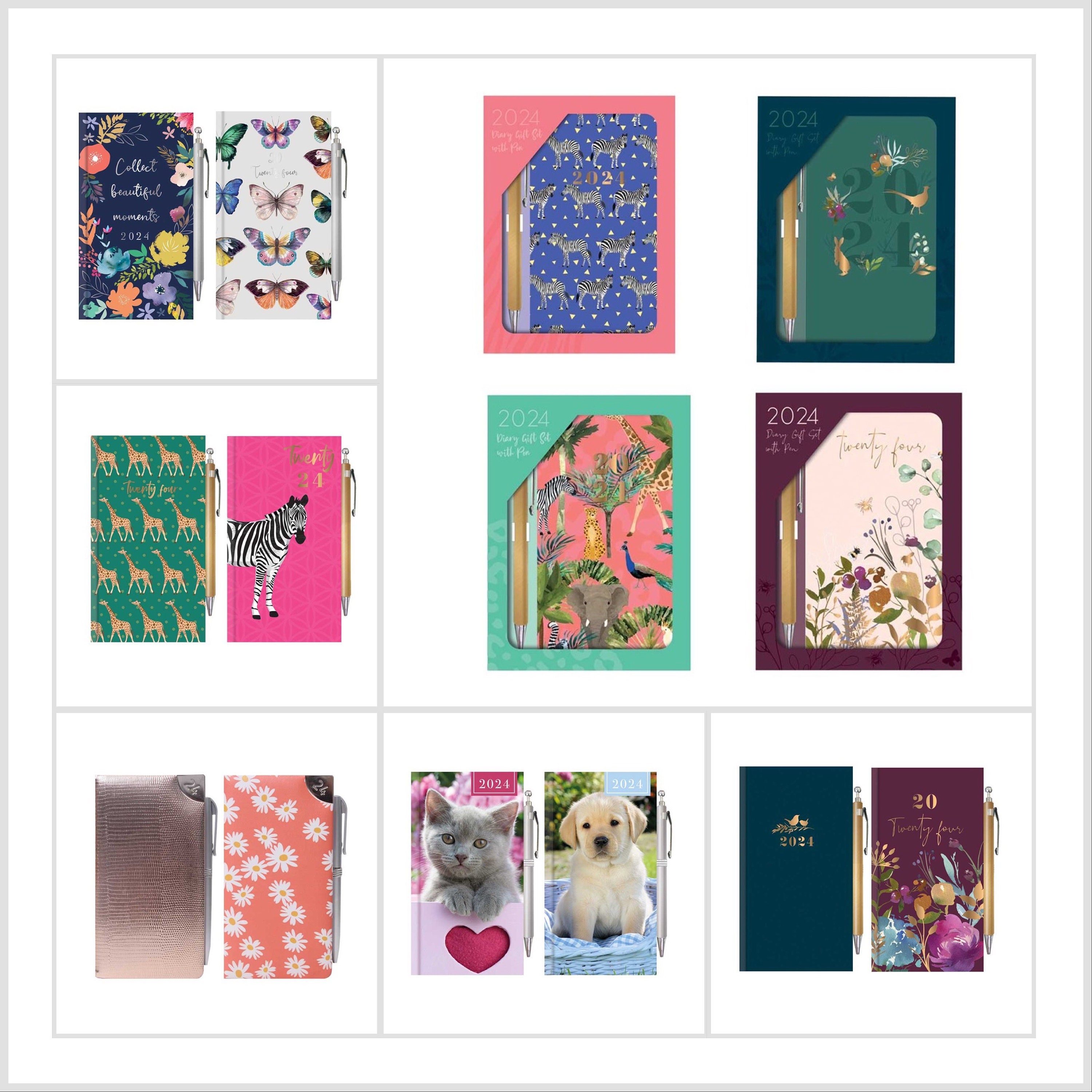 2024 A5 Week To View Diary Full Year Planner Organiser Hardback Cover 3  Colours