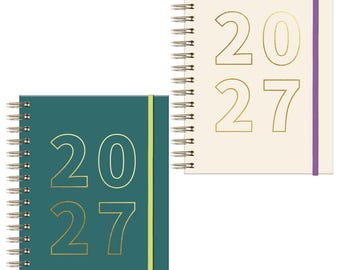 2027 A5 Daily Planner: Spiral Bound with Budget & Wellness Tracker