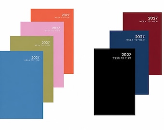 2027 A5 Week To View Diary Full Year Planner Hardback Appointment Colour Mart