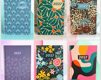 2027 Assorted Design A5 Week To View Diary Full Year Organiser Planner Hardback