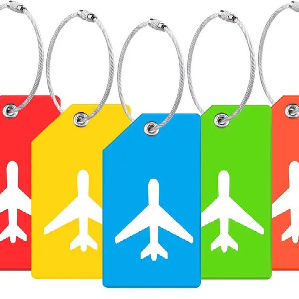 Pvc Silicone Luggage Tags Holiday Suitcase Labels Travel Bag Plane Design Color