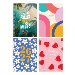 2026-2027 A5 Hardback Academic Diary Spiral Week to View Student Teacher Diary