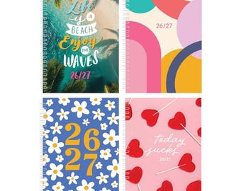2026-2027 A5 Hardback Academic Diary Spiral Week to View Student Teacher Diary