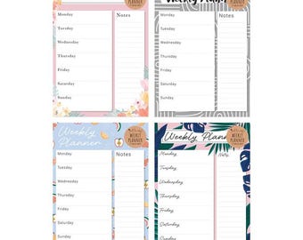 Weekly Planner Pad | Desk Organiser | 52 Week Planner | To Do List & Notes Random
