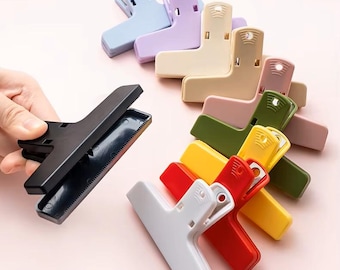 100mm Plastic Bulldog Clips: Colorful Paper Binder Grip - 5 Pack