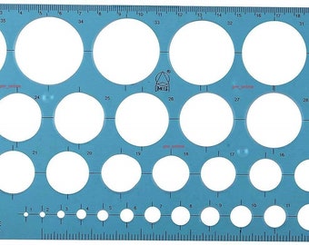 Circle Stencil Template: 1mm-36mm, School Drafting Tool