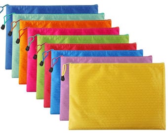 A5 Waterproof Canvas Zipper File Bag: School, Office, Travel