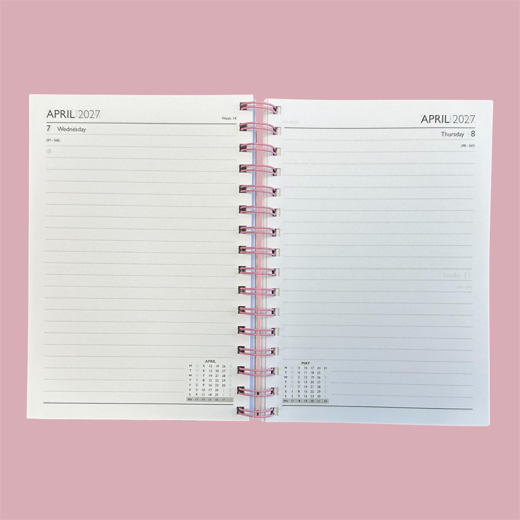 2026-2027 A5 Wiro Academic Diary Day A Page Mid Year Hardback Planner ...