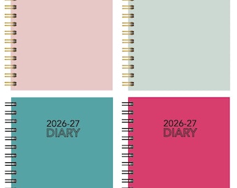 2026-2027 Academic Planner, A5 Size Weekly Pastel & Bright Diary Silver Foil Effect Hardcover Wire bound Diary Planner Organizer Diaries